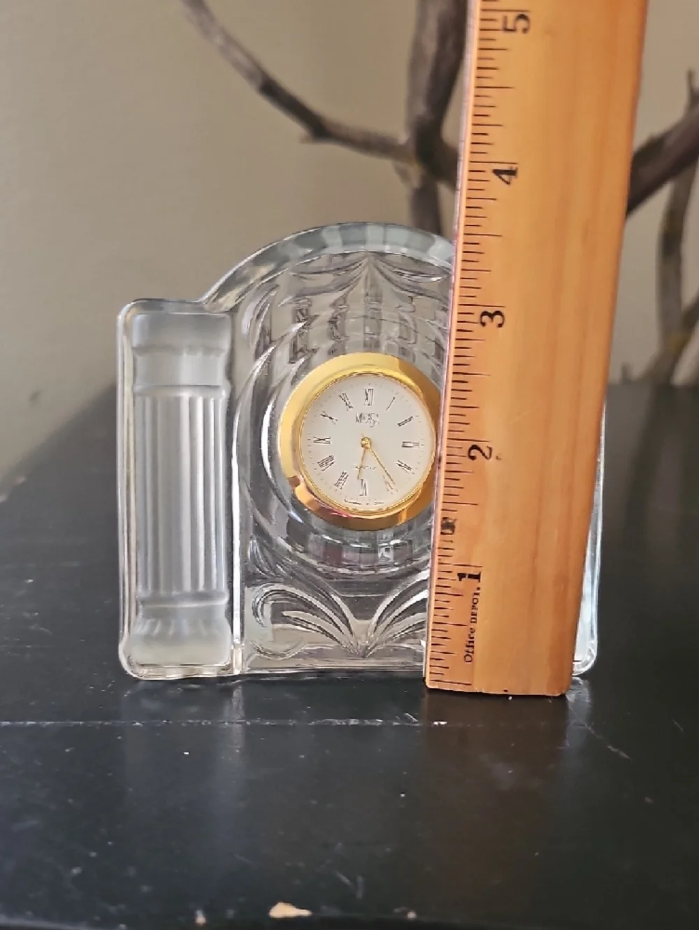 Mikasa Crystal Mantel Clock with Gold-Tone